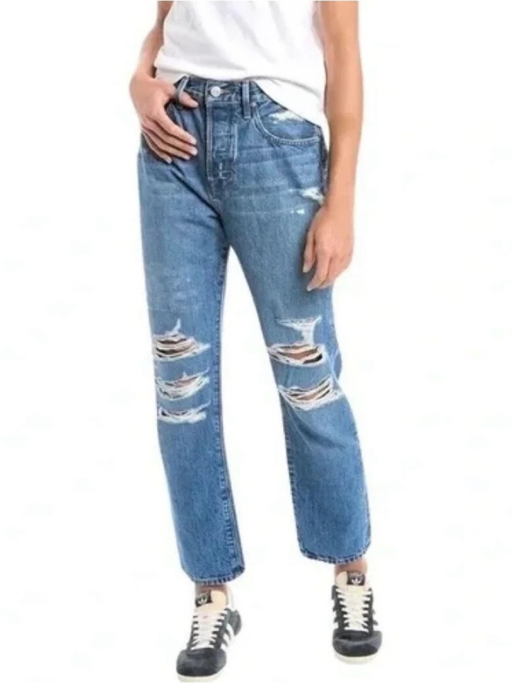 NWT FRAME Le Original Pure
Distressed Straight Leg High Rise Jeans
- Size 29
